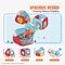 Kids Pop Up Play Tent 5-in-1 with Tunnel Basketball Hoop for Boys and Girls